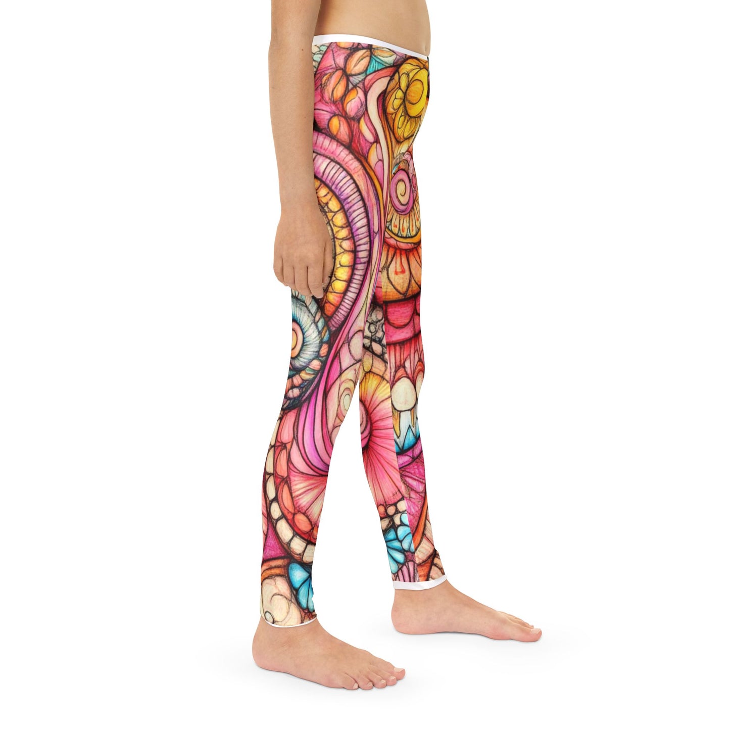 Abstract Seashell, Unisex Youth Full-Length Leggings (AOP)