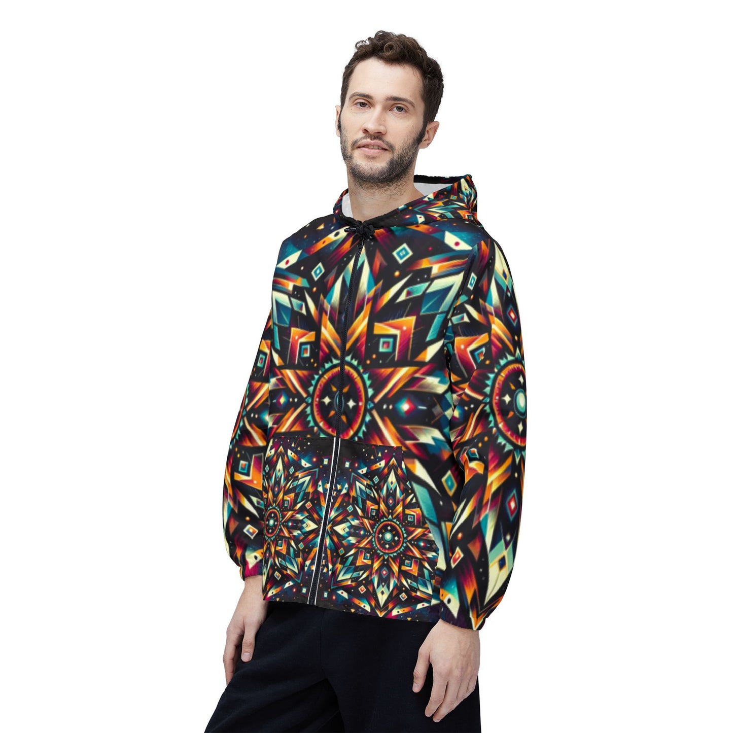 Geometric Tribal,  Unisex Windbreaker Jacket (AOP)