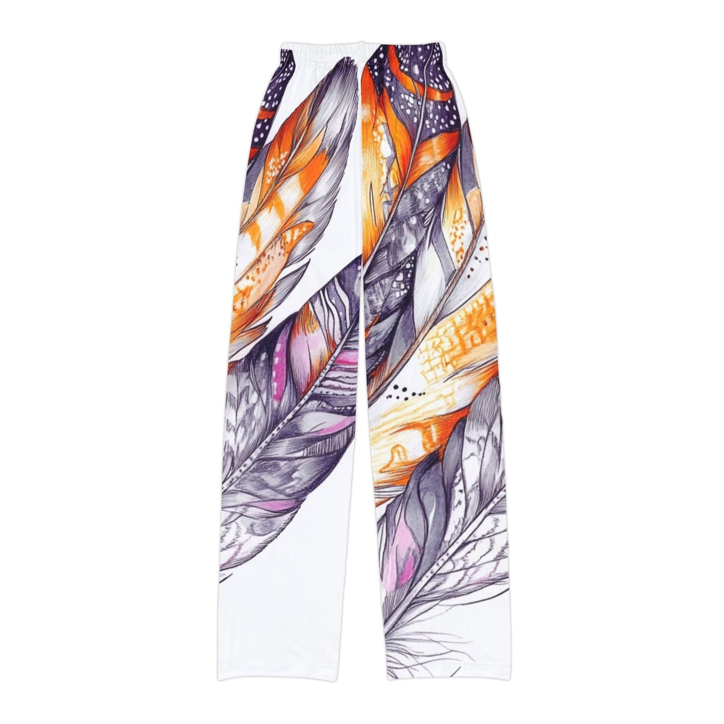 White Feathers, Kids Pajama Pants (AOP)