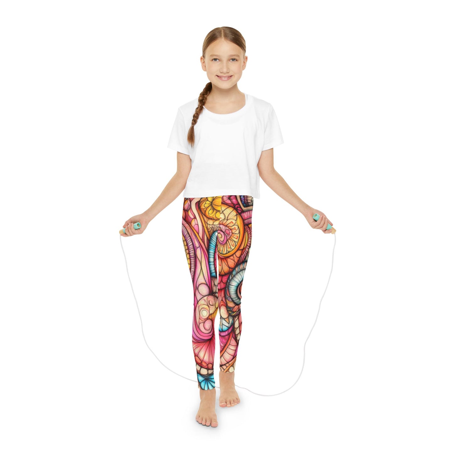 Abstract Seashell, Unisex Youth Full-Length Leggings (AOP)