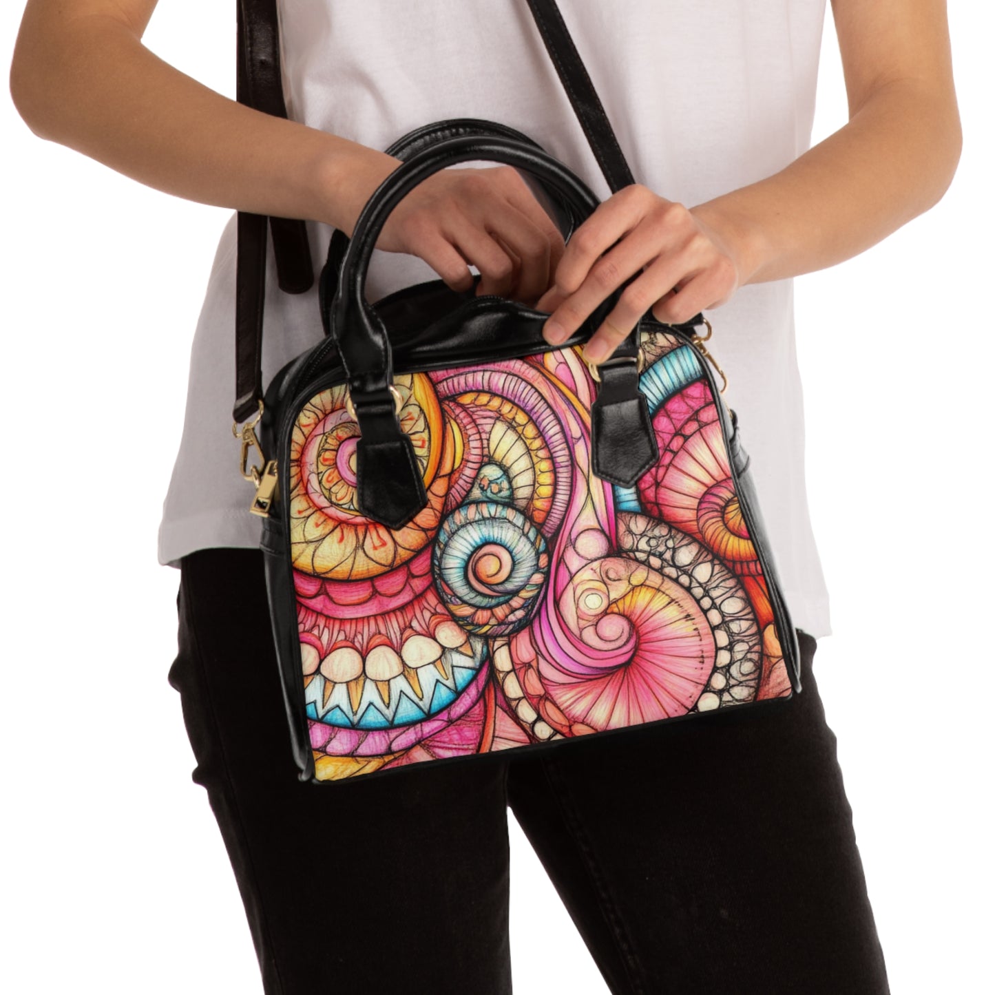 Abstract Seashell, Shoulder Handbag