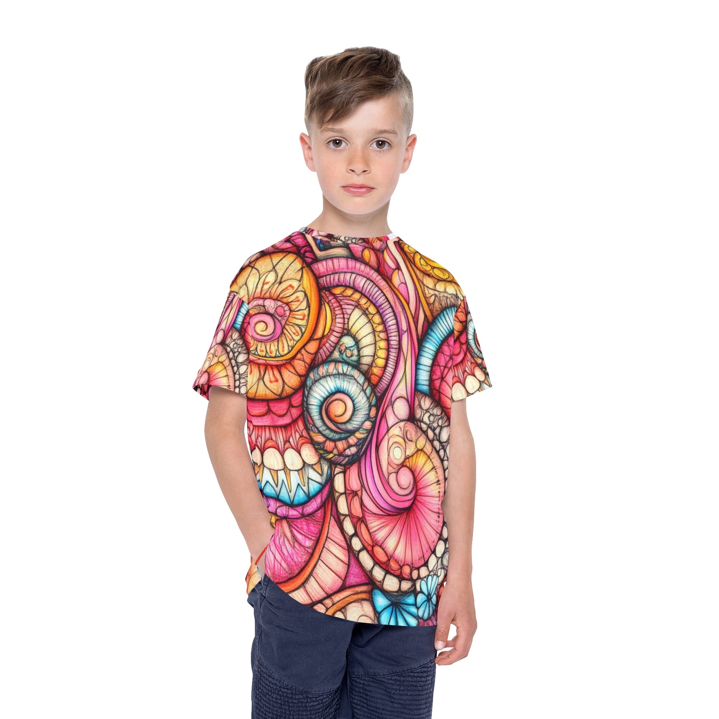 Abstract Seashell, Unisex Kids Sports Jersey (AOP)