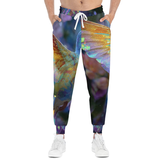 Iridescent Hummingbird, Athletic Joggers - Colorful Comfortable Activewear for Workout & Leisure