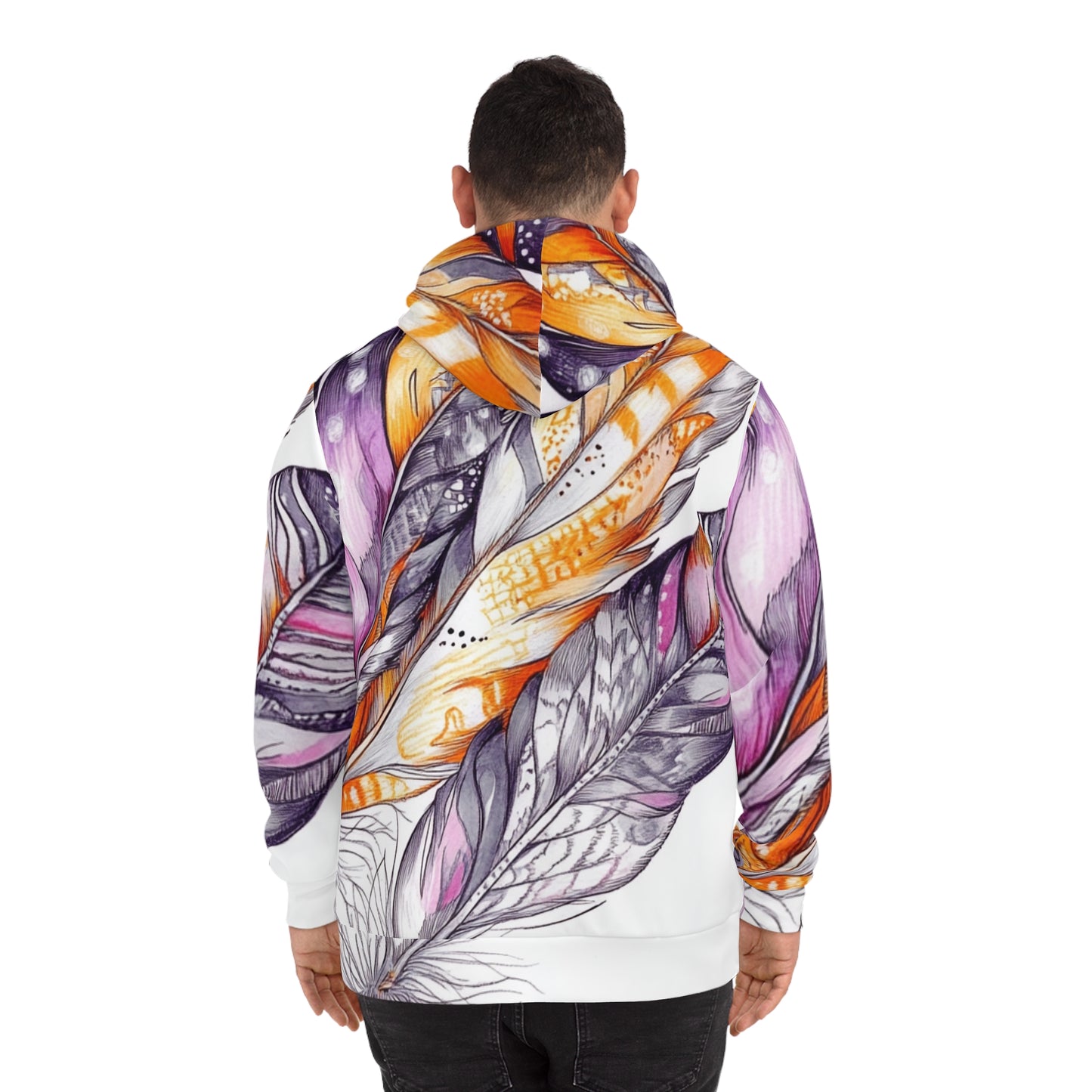 White Feathers, Fashion Hoodie (AOP)