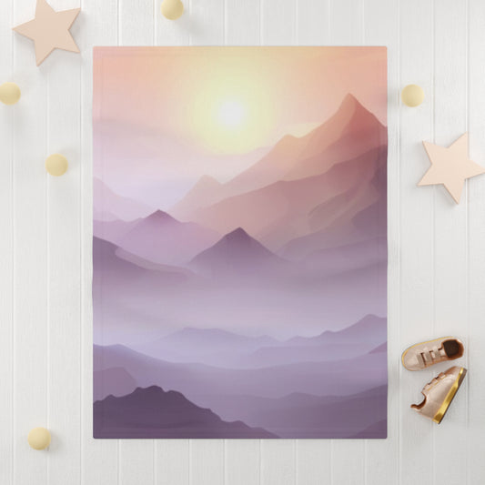 Purple Mountains, Soft Fleece Baby Blanket