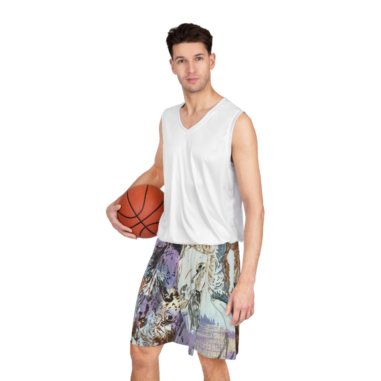 "Free as the Breeze" Basketball Shorts, Summer Sports Wear, Vacation Swim Shorts, Outdoor Activities, Unique Gifts for Horse Lovers