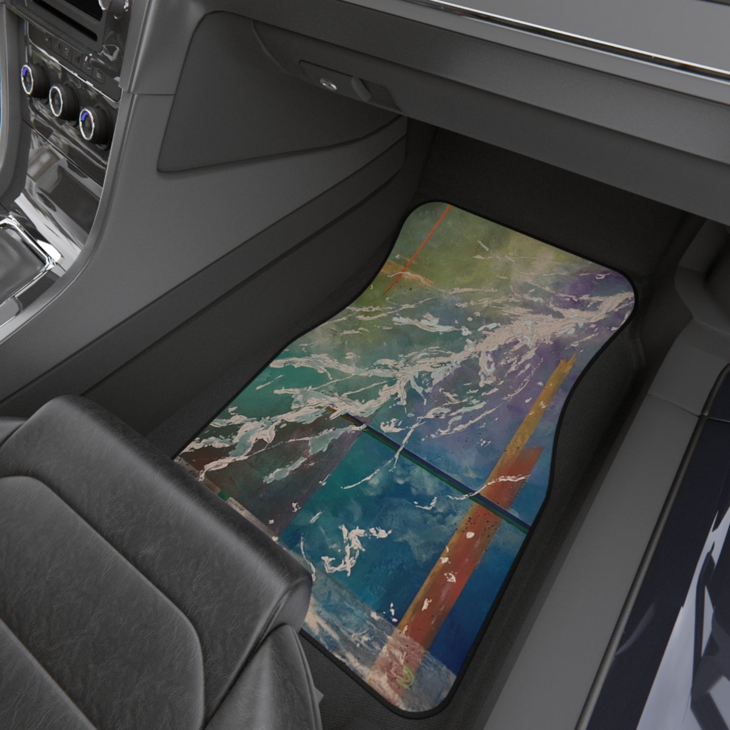 Aqua Wave Car Mats - Splashy Front Floor Mats for Stylish Vehicles, Car Accessories, Gift for Car Lovers, Waterproof Mats