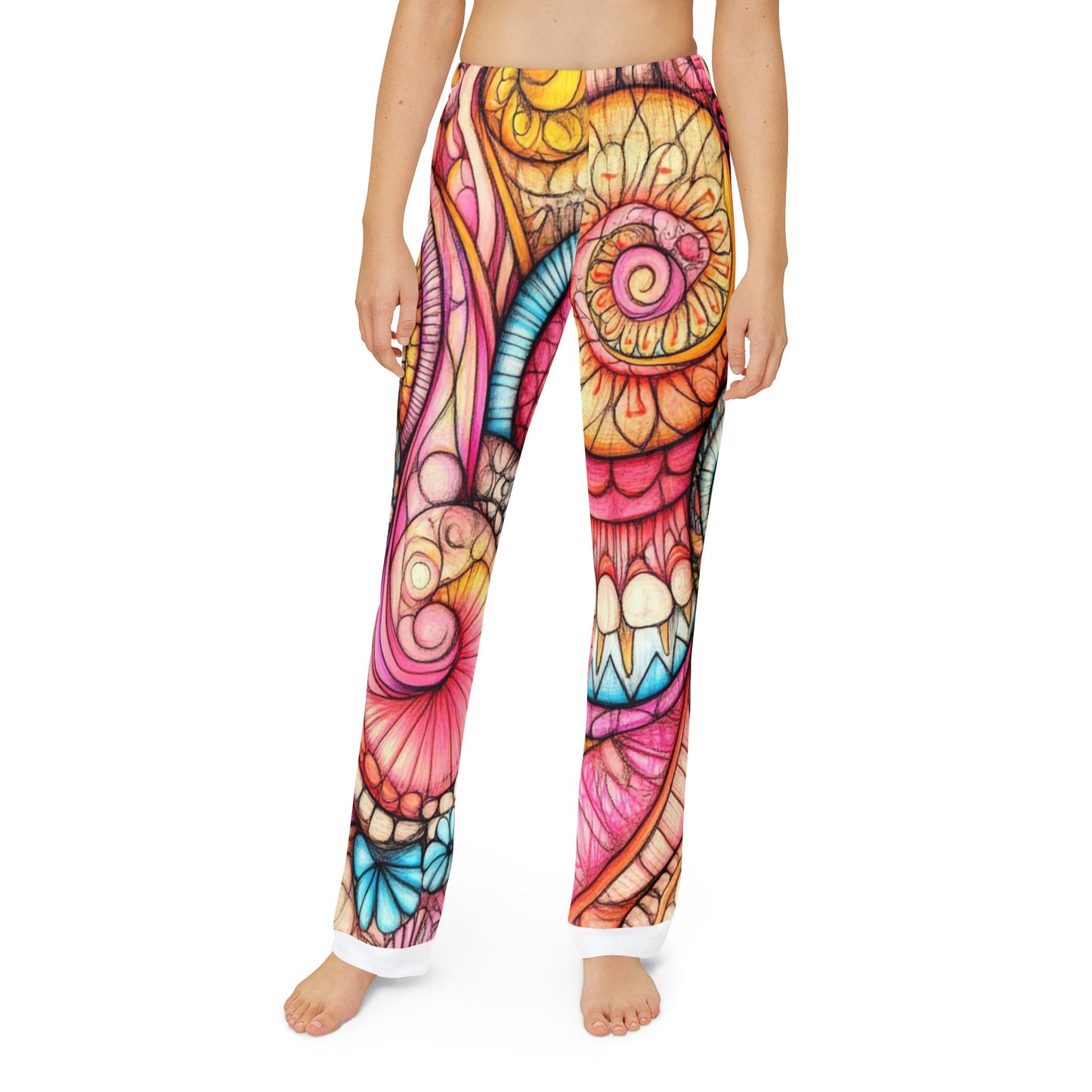 Abstract Seashell, Kids Pajama Pants (AOP)