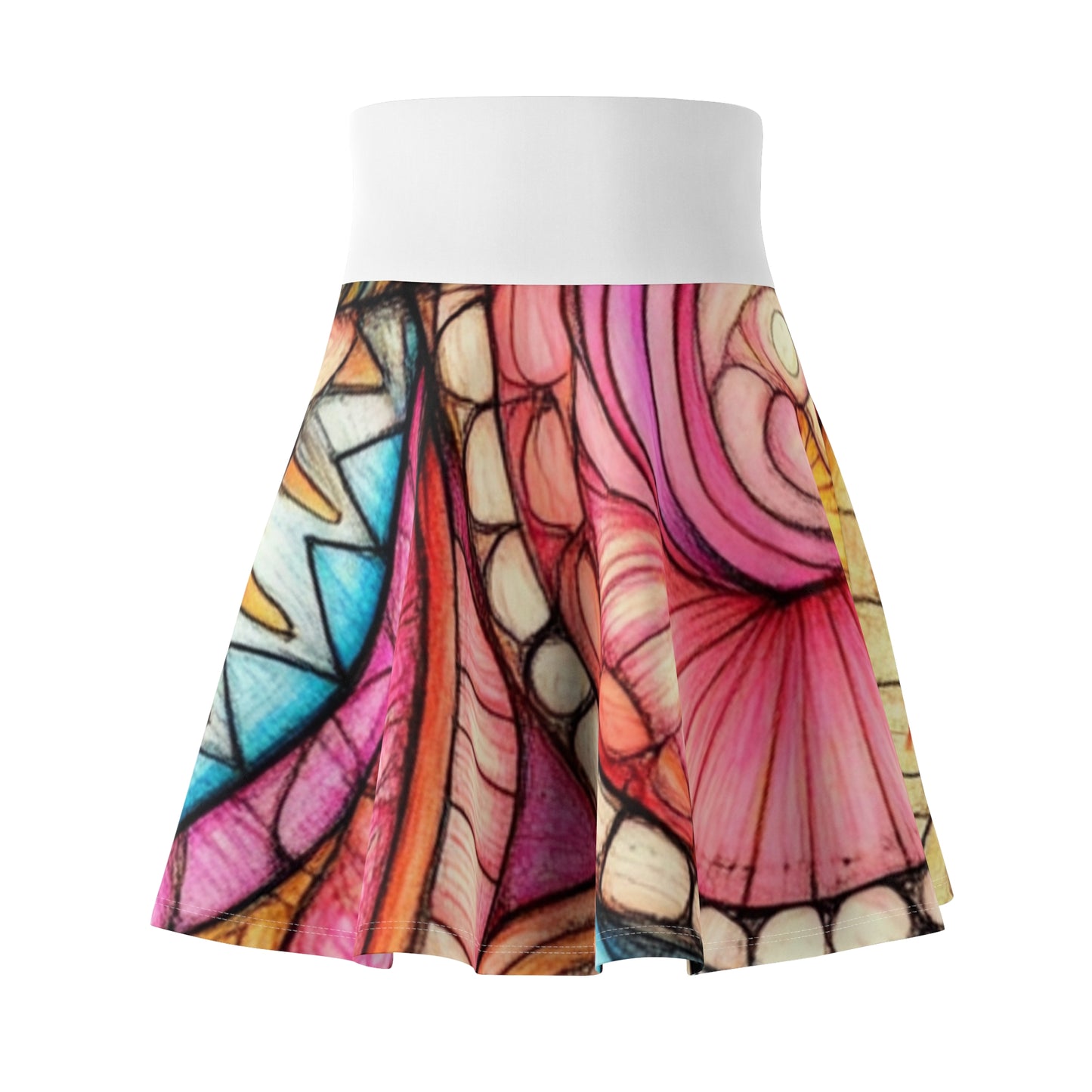 Abstract Seashell, Women's Skater Skirt (AOP)