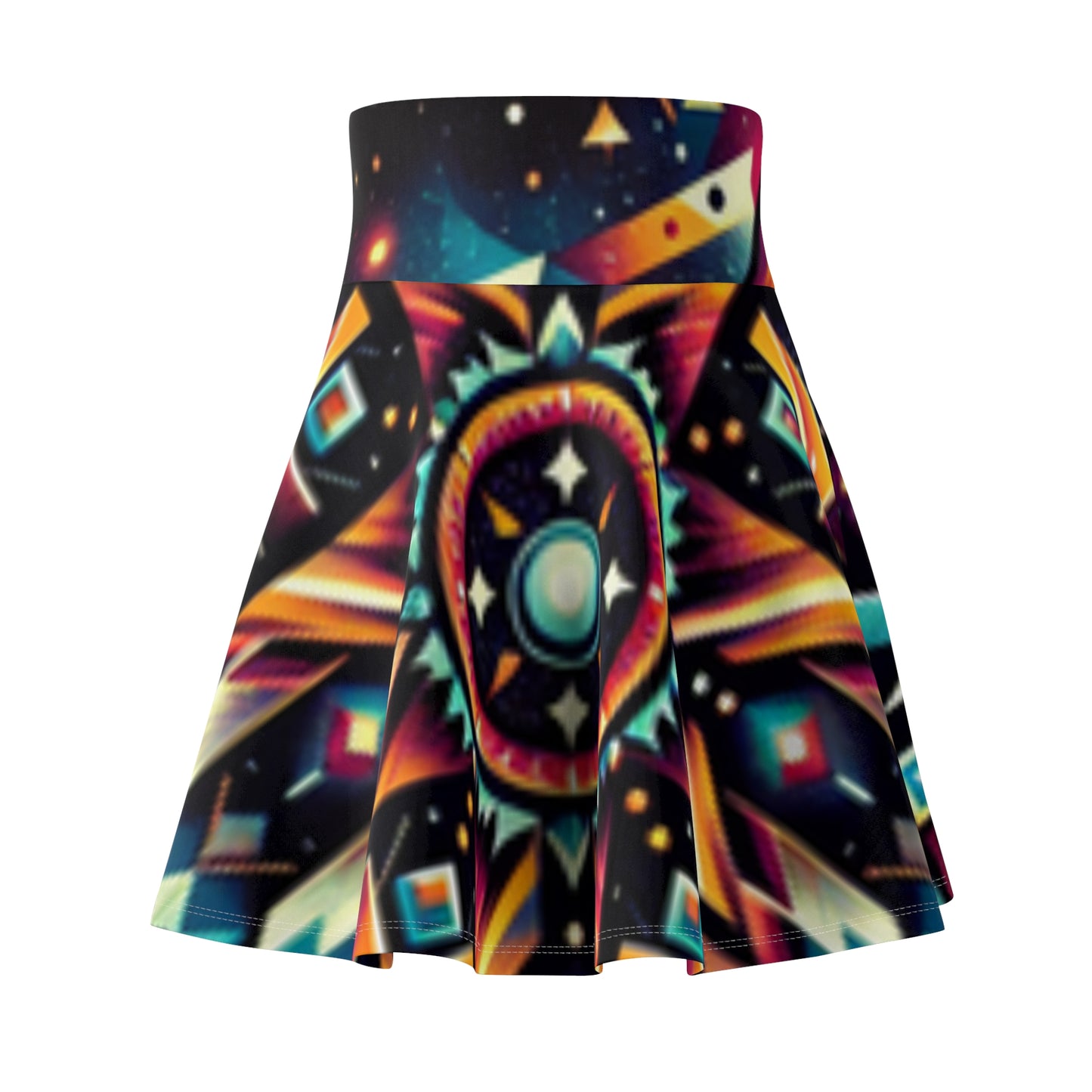 Geometric Tribal, Women's Skater Skirt (AOP)