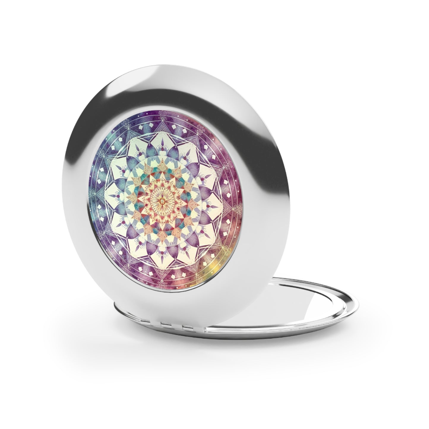 Geometric Pastel Rainbow, Compact Travel Mirror