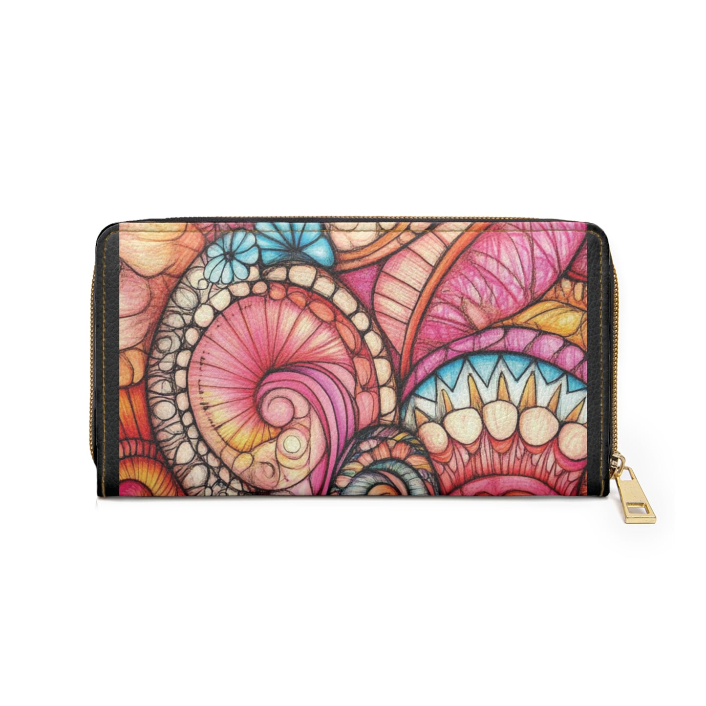 Abstract Seashell, Zipper Wallet