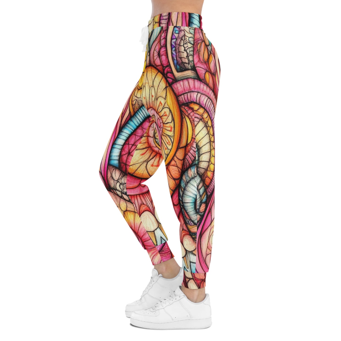 Abstract Seashell, Unisex Athletic Joggers (AOP)