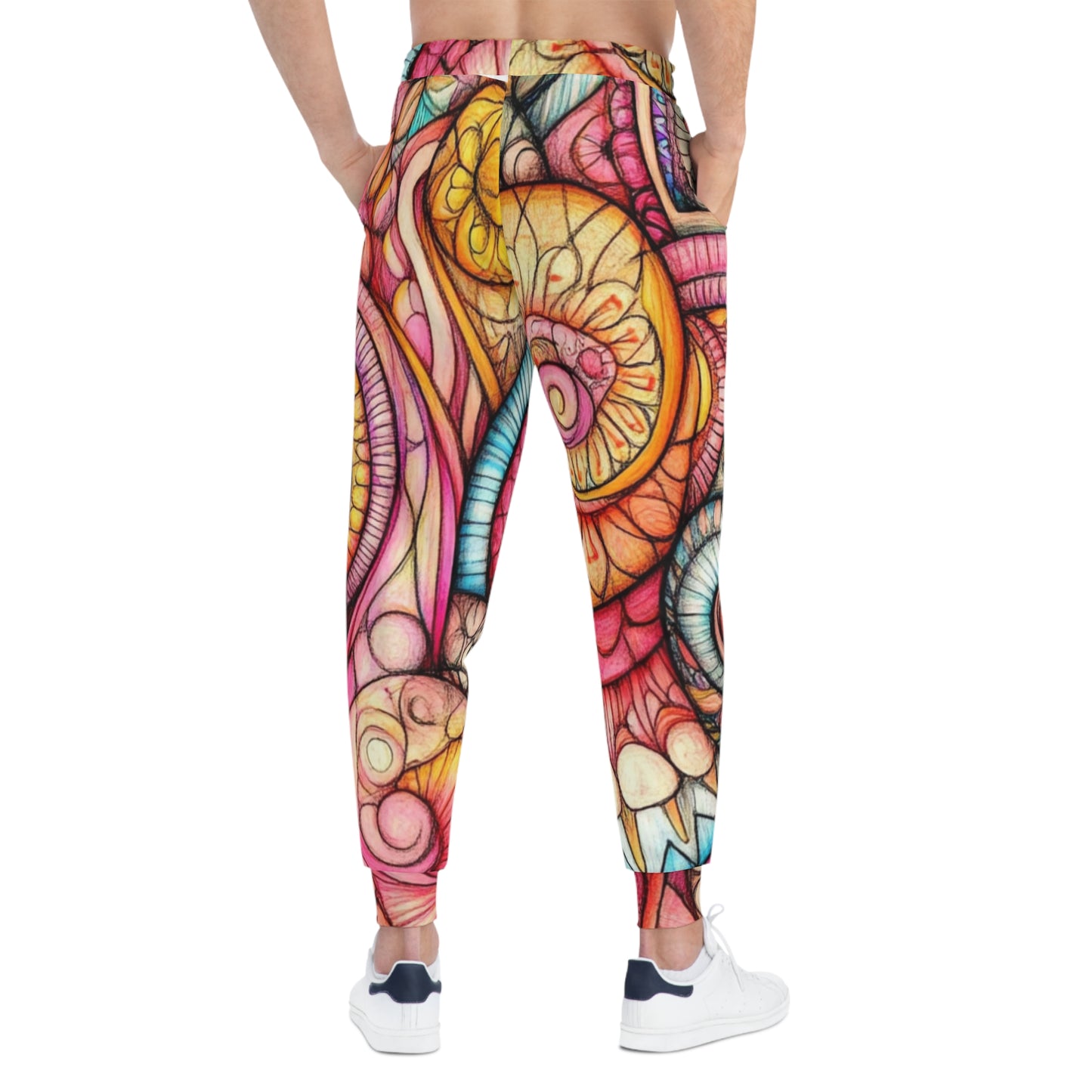 Abstract Seashell, Unisex Athletic Joggers (AOP)