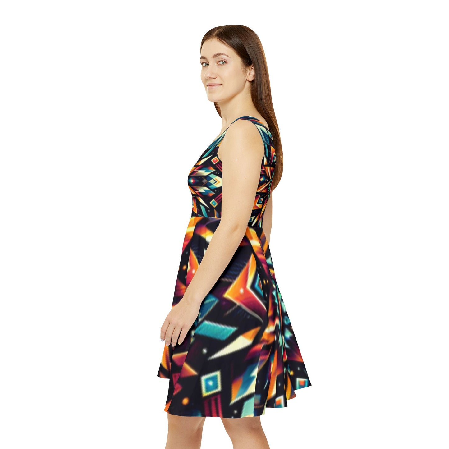 Geometric Tribal, Women's Skater Dress (AOP)