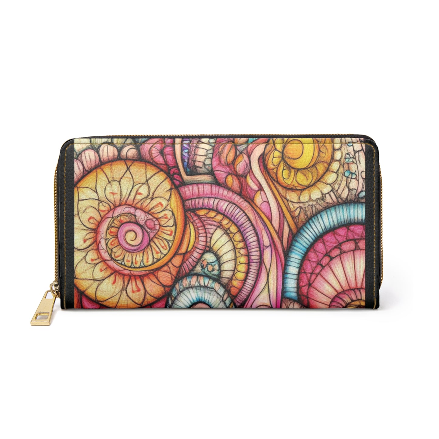 Abstract Seashell, Zipper Wallet