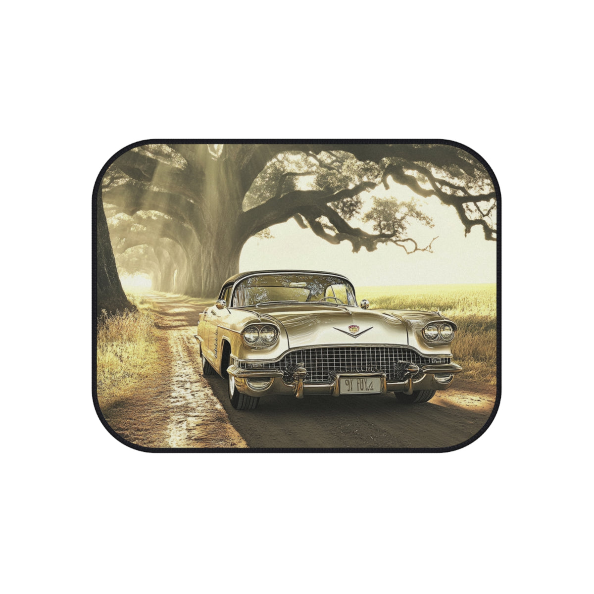 Vintage Golden Cadillac Car Mats (Set of 4) — Retro Classic Road Trip Floor Liners