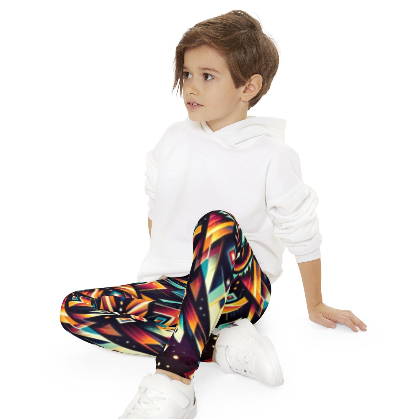 Geometric Tribal, Unisex Youth Full-Length Leggings (AOP)