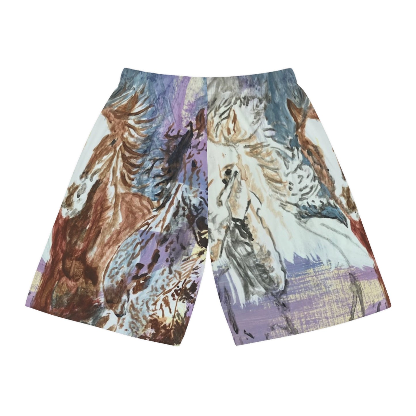 "Free as the Breeze" Basketball Shorts, Summer Sports Wear, Vacation Swim Shorts, Outdoor Activities, Unique Gifts for Horse Lovers