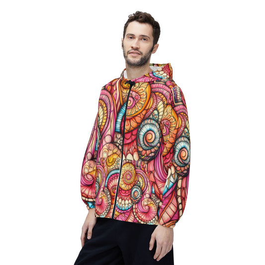 Abstract Seashell, Unisex Windbreaker Jacket (AOP)