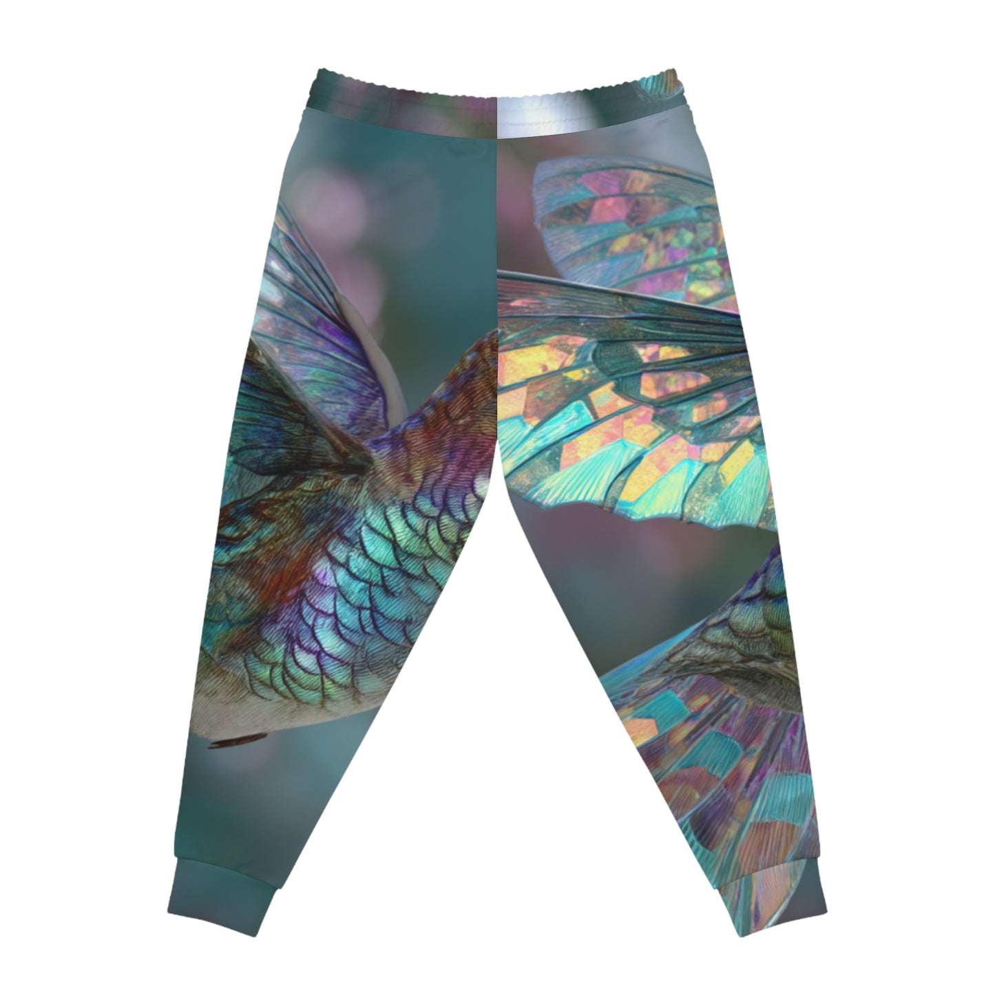 Hummingbird in Flight with Iridescent Wings, Athletic Joggers - Stylish & Comfortable Loungewear