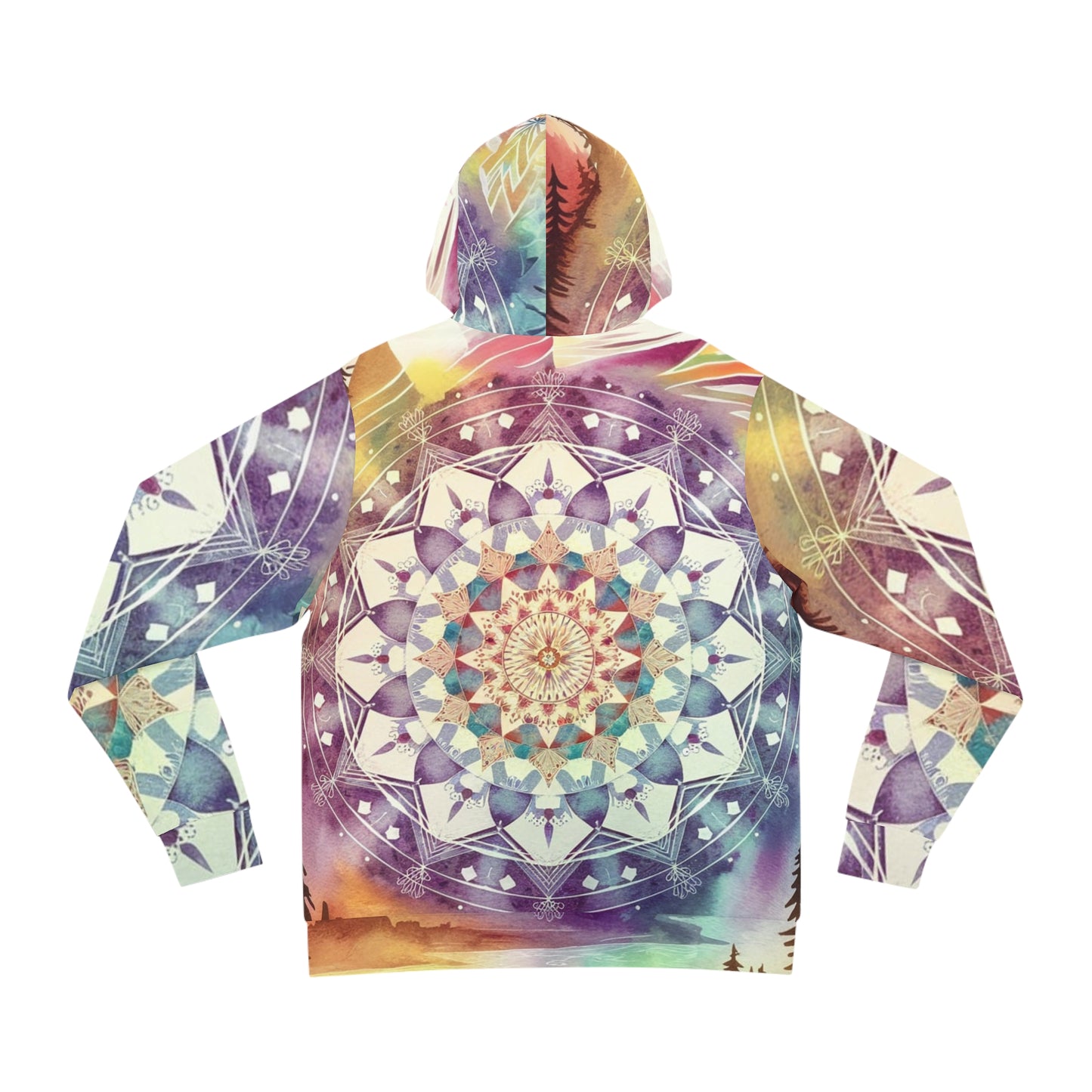 Geometric Pastel Rainbow, Unisex Fashion Hoodie (AOP)