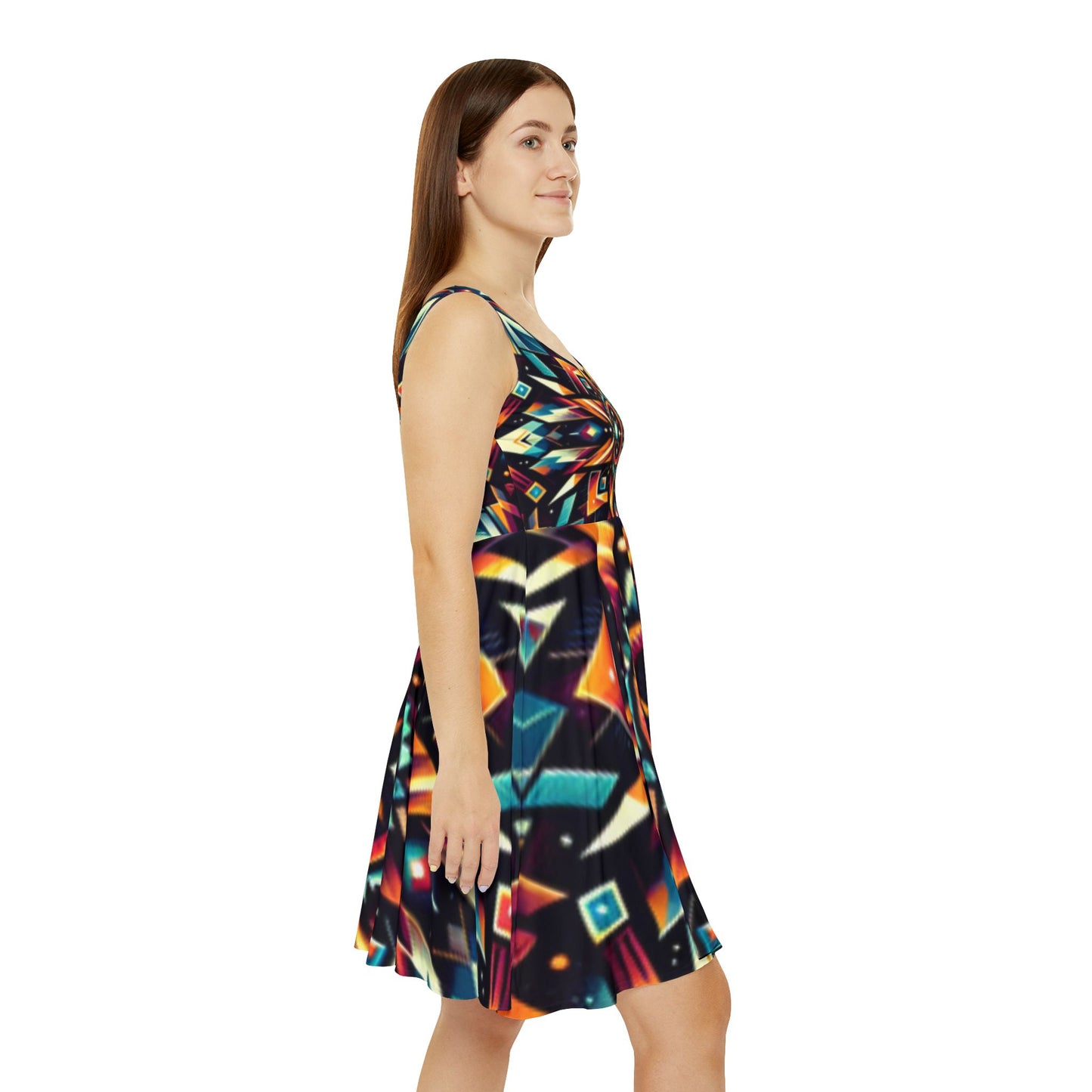 Geometric Tribal, Women's Skater Dress (AOP)