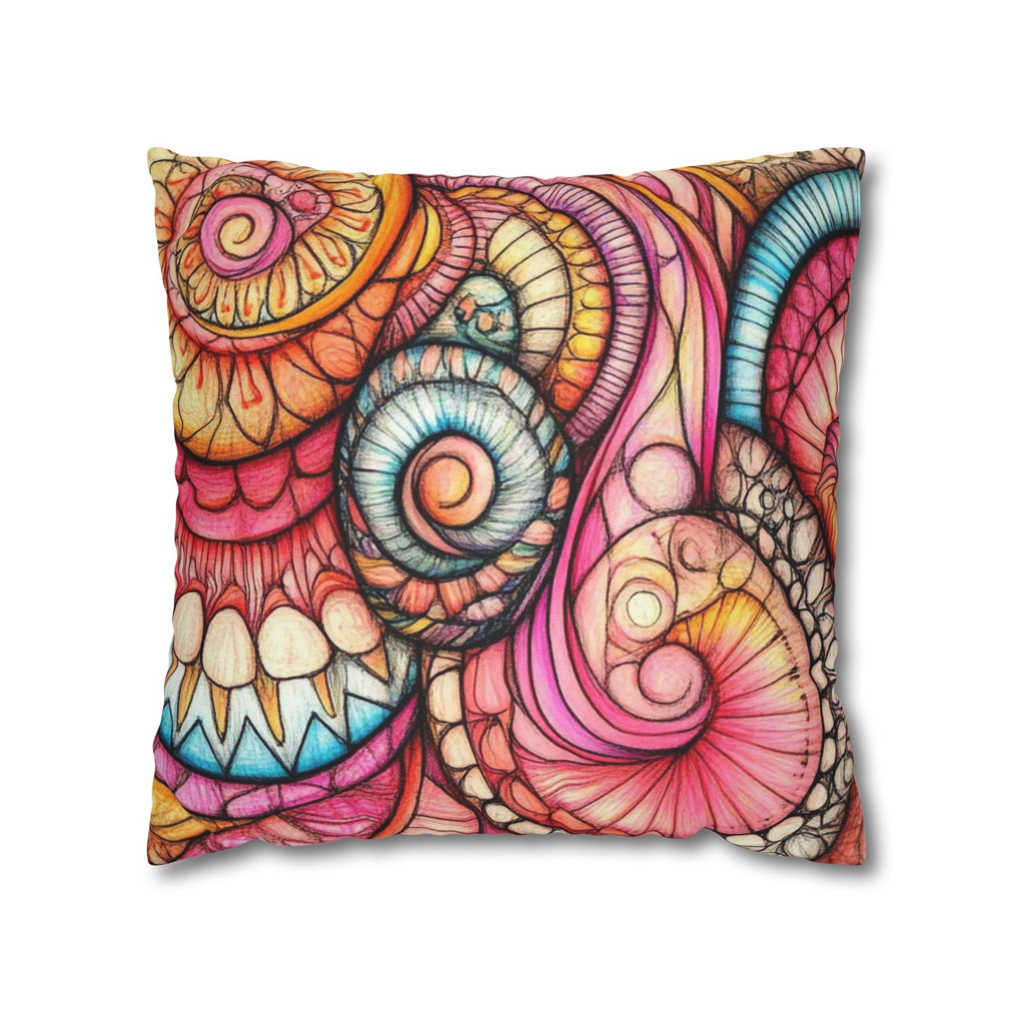 Abstract Seashells, Spun Polyester Square Pillowcase