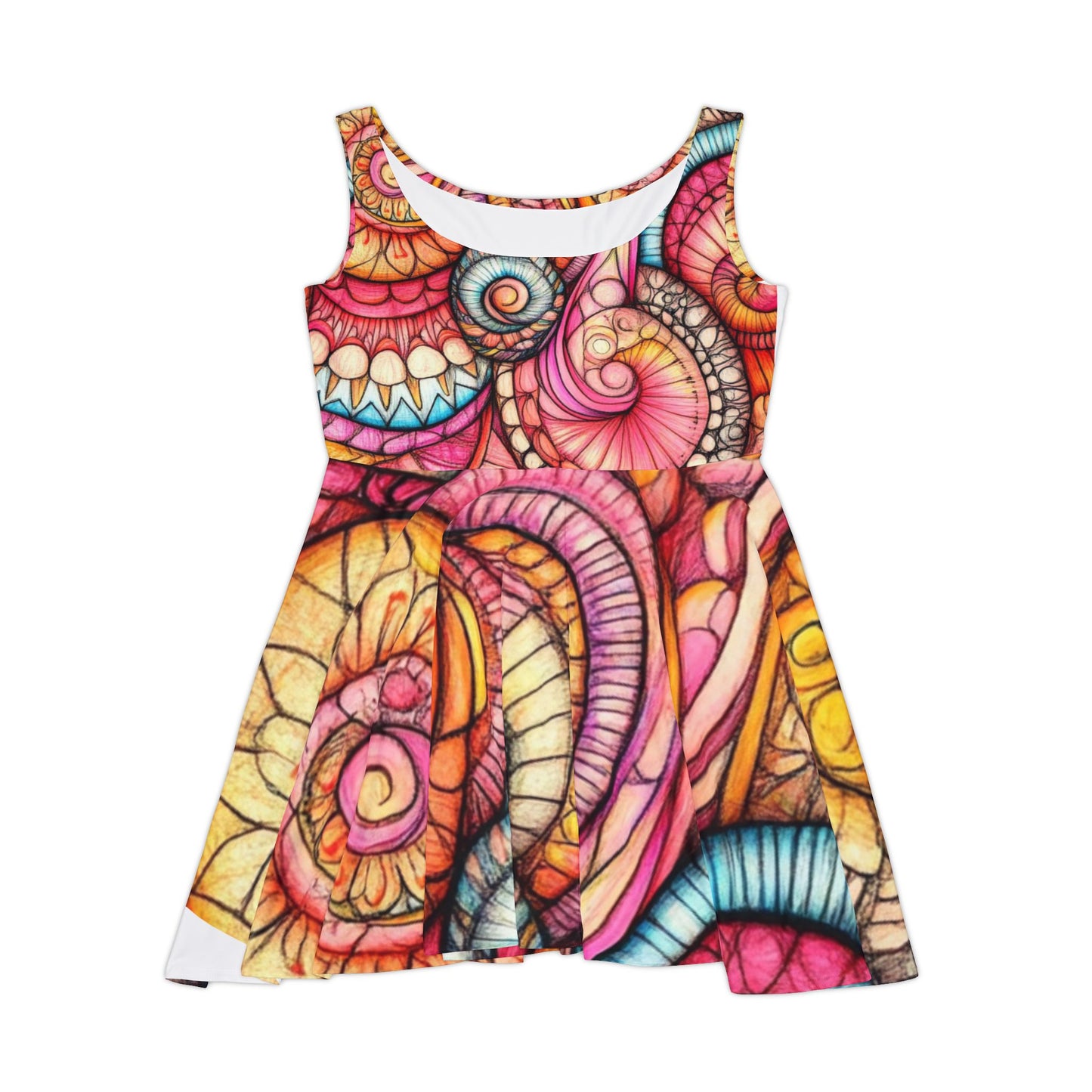 Abstract Seashell, Women's Skater Dress (AOP)