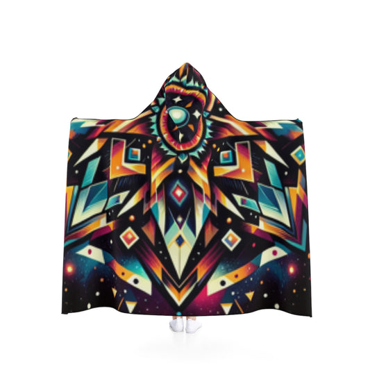 Geometric Tribal, Hooded Blanket