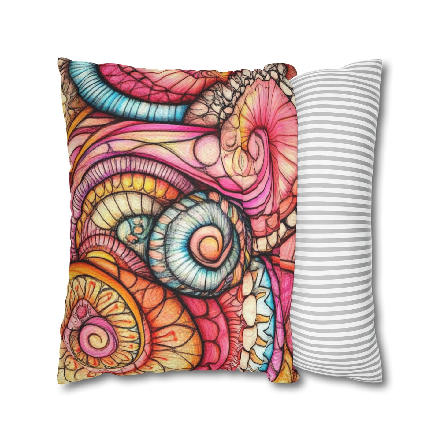 Abstract Seashells, Spun Polyester Square Pillowcase