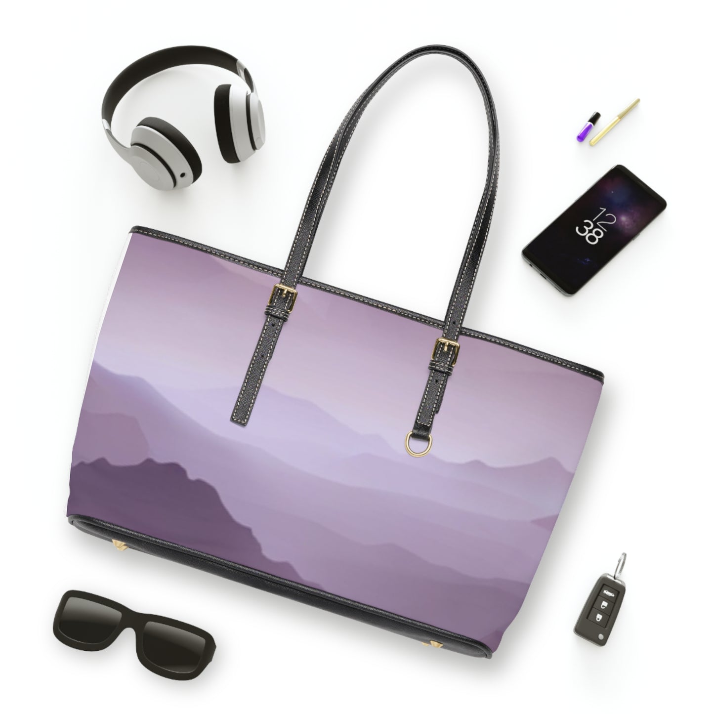 Purple Mountains Bottom, PU Leather Shoulder Bag