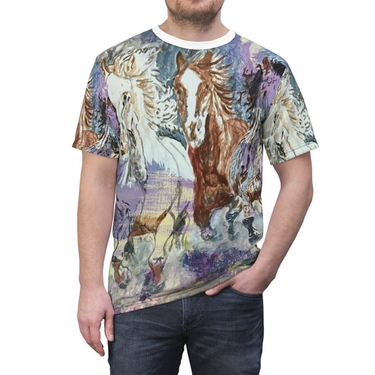 "Free as the Breeze" Unisex Tee, Horse Lovers Gift, Equestrian Apparel, Unique Graphic T-Shirt, Animal Art Clothing