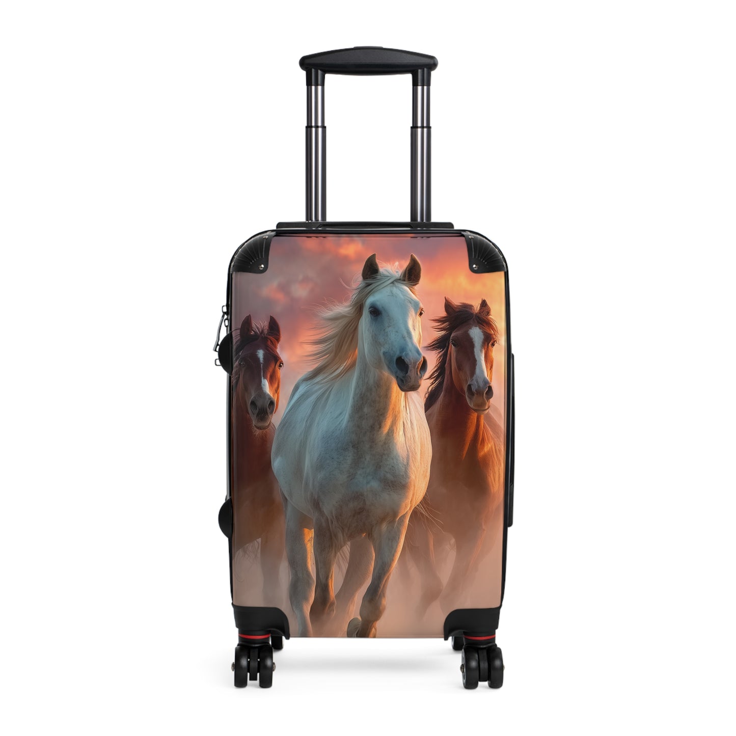 Running On Sunlight, Unique Easy Identify Travel Suitcase- Horses Suitcase — Scenic Wild Horse Carry-On Luggage