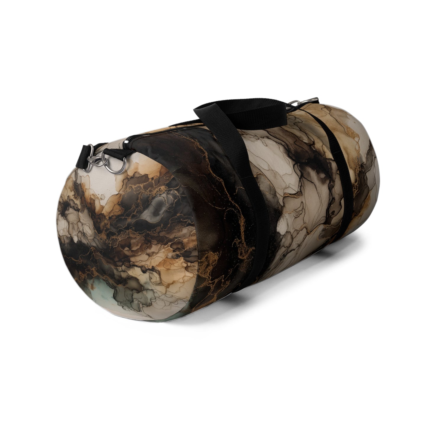 Earth Toned Watercolor, Marbled Smoke Duffel Bag – Abstract Brown Travel Gym Bag