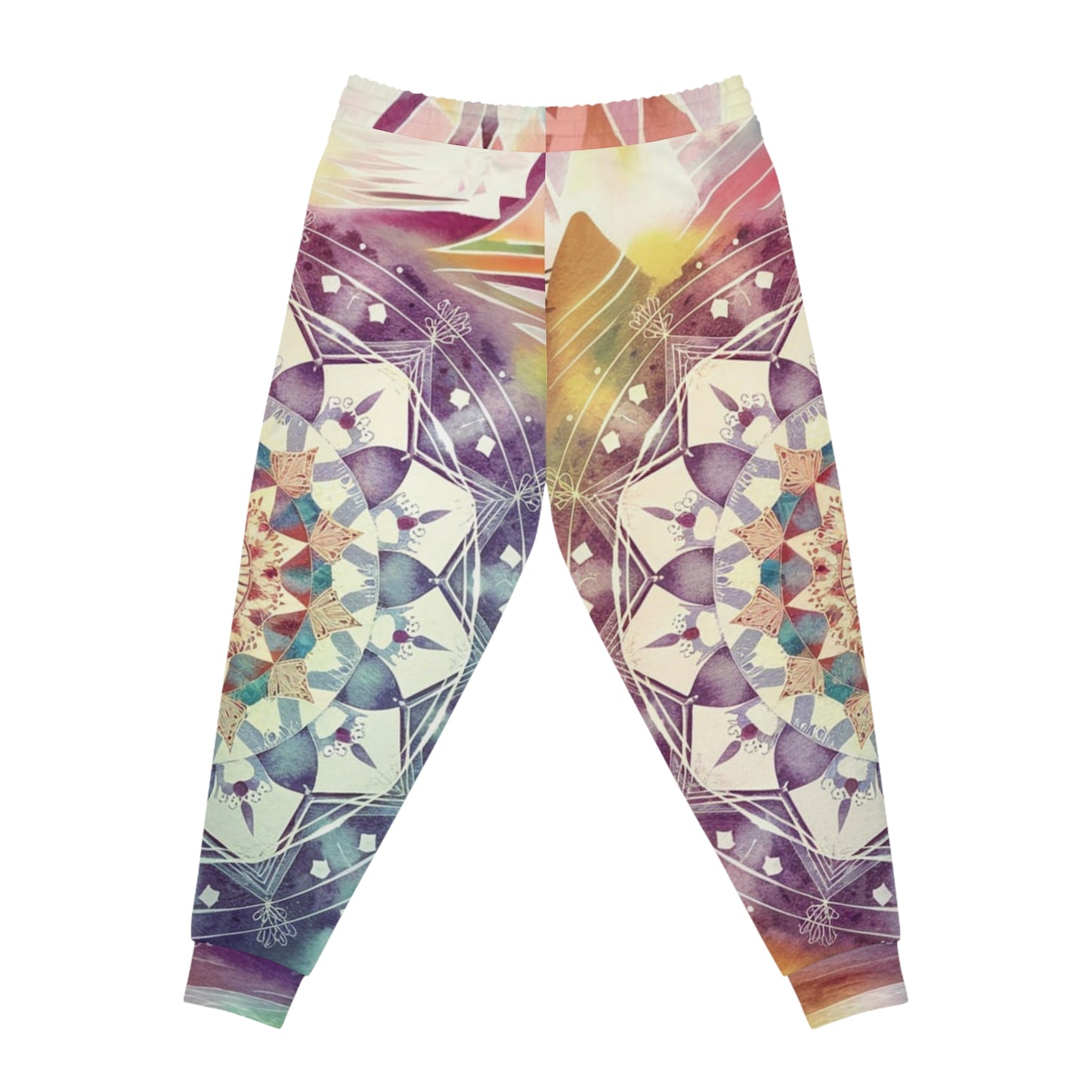 Geometric Pastel Rainbow, Unisex Athletic Joggers (AOP)