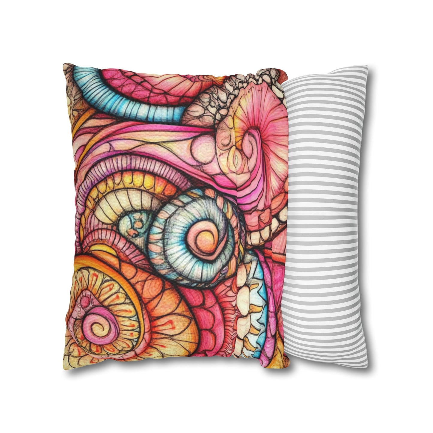 Abstract Seashells, Spun Polyester Square Pillowcase