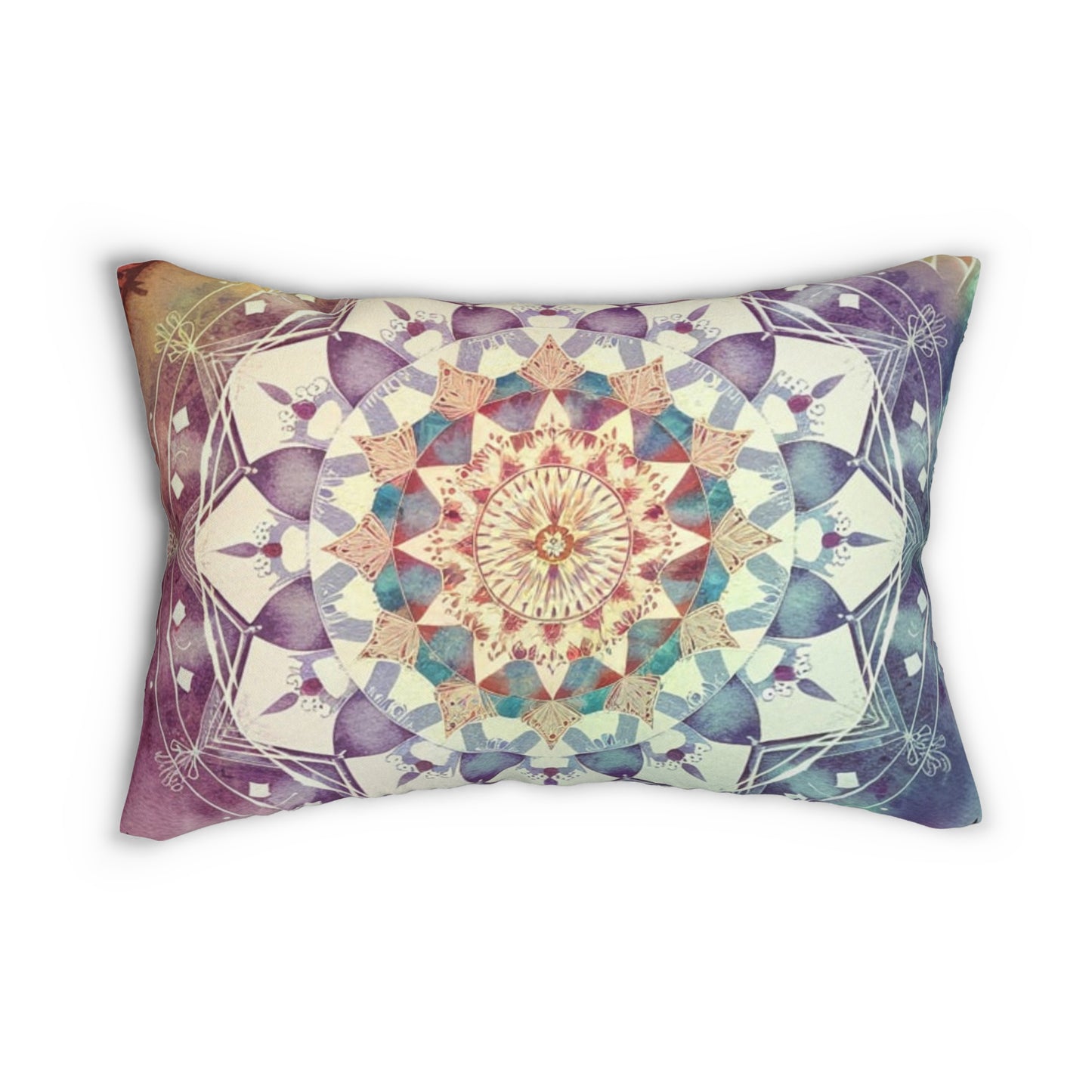 Geometric Pastel Rainbow, Spun Polyester Lumbar Pillow