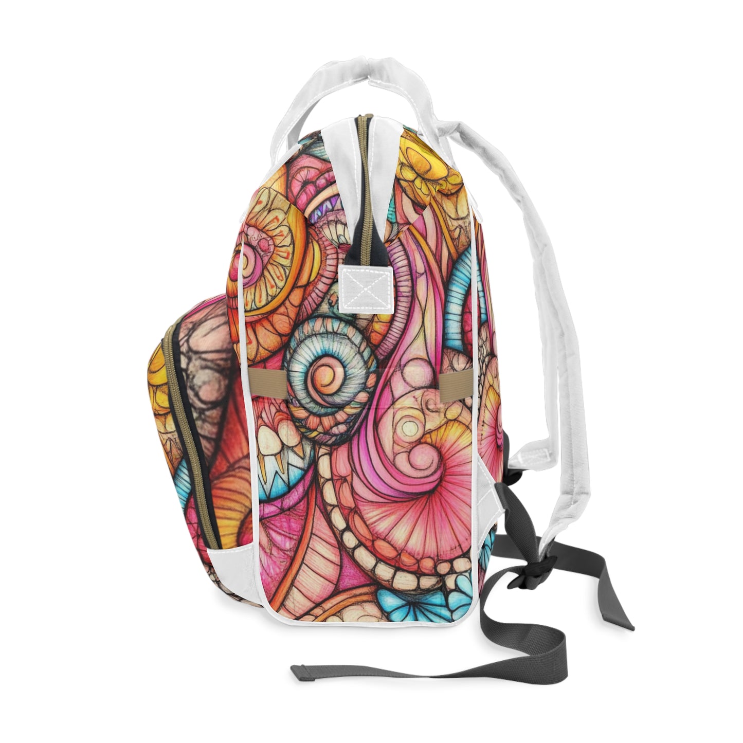 Abstract Seashell, Multifunctional Diaper Backpack