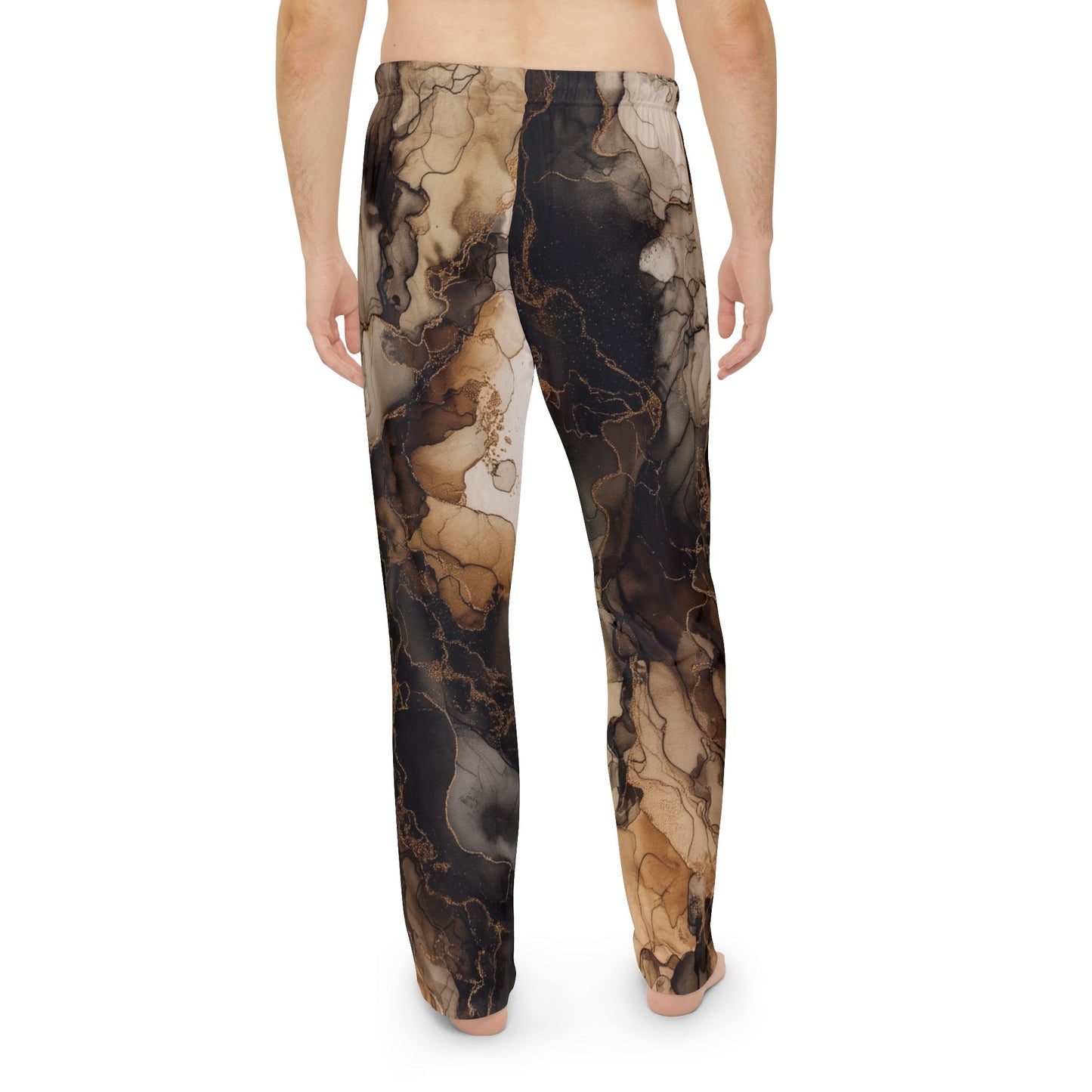 Earth Toned Watercolor, Pajama Pants — Marble Ink Lounge Pants for Men