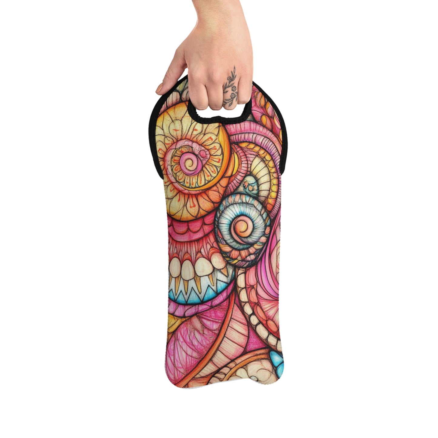 Abstract Seashell, Wine Tote Bag