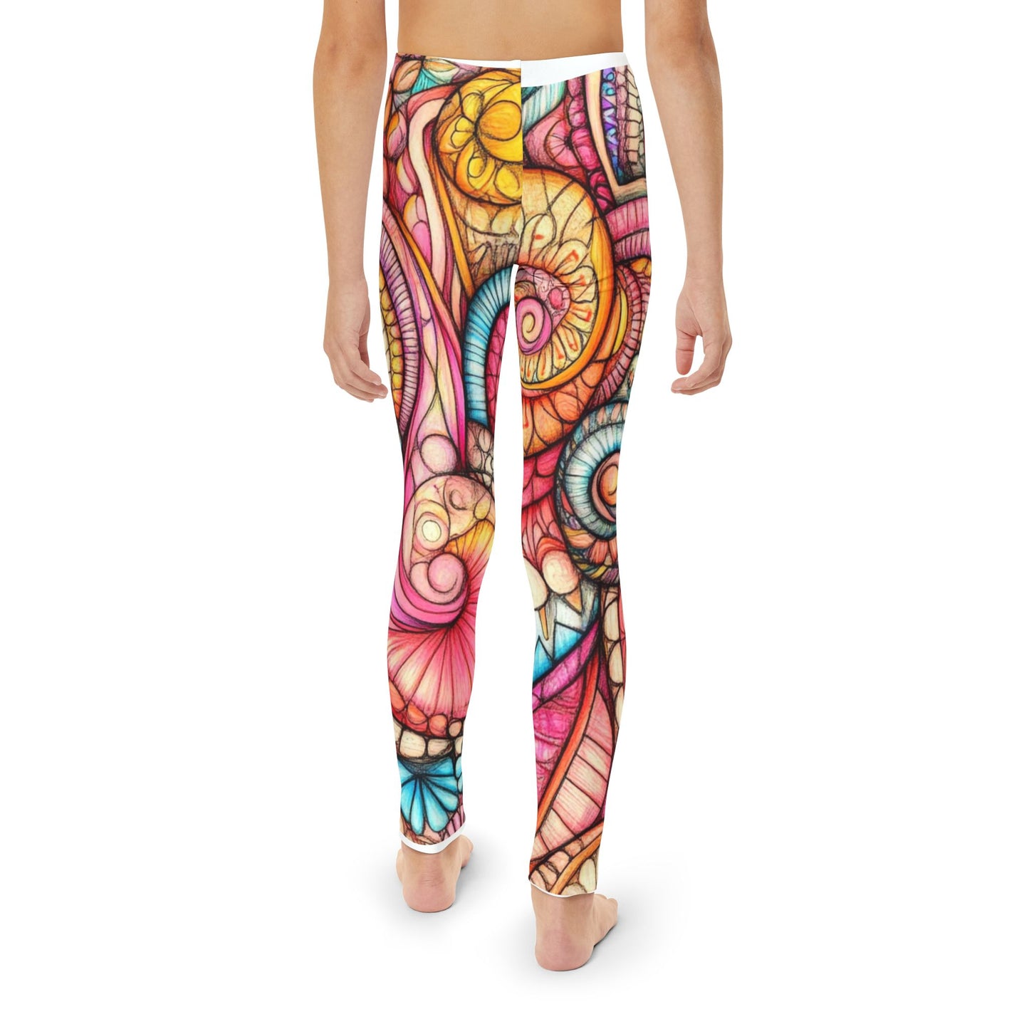 Abstract Seashell, Unisex Youth Full-Length Leggings (AOP)