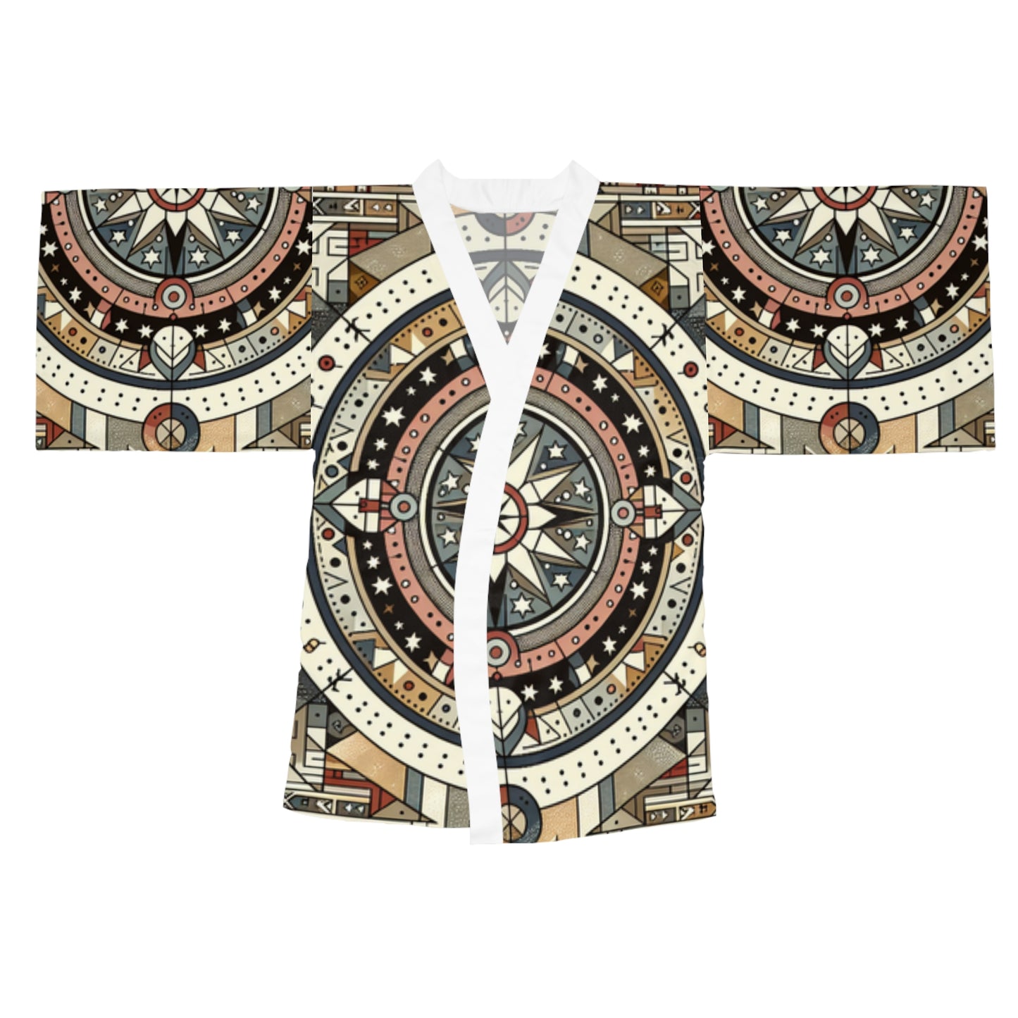 Sandstone, Long Sleeve Kimono Robe (AOP)