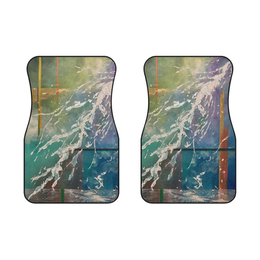 Aqua Wave Car Mats - Splashy Front Floor Mats for Stylish Vehicles, Car Accessories, Gift for Car Lovers, Waterproof Mats