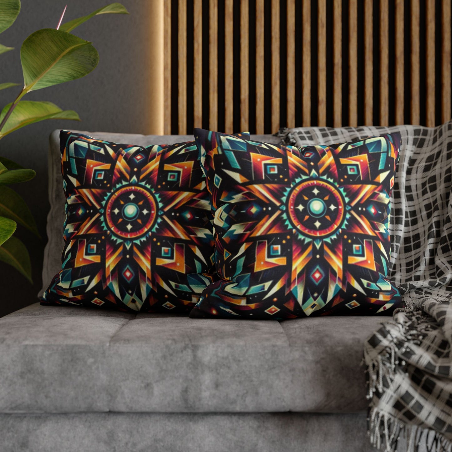 Geometric Tribal, Spun Polyester Square Pillowcase