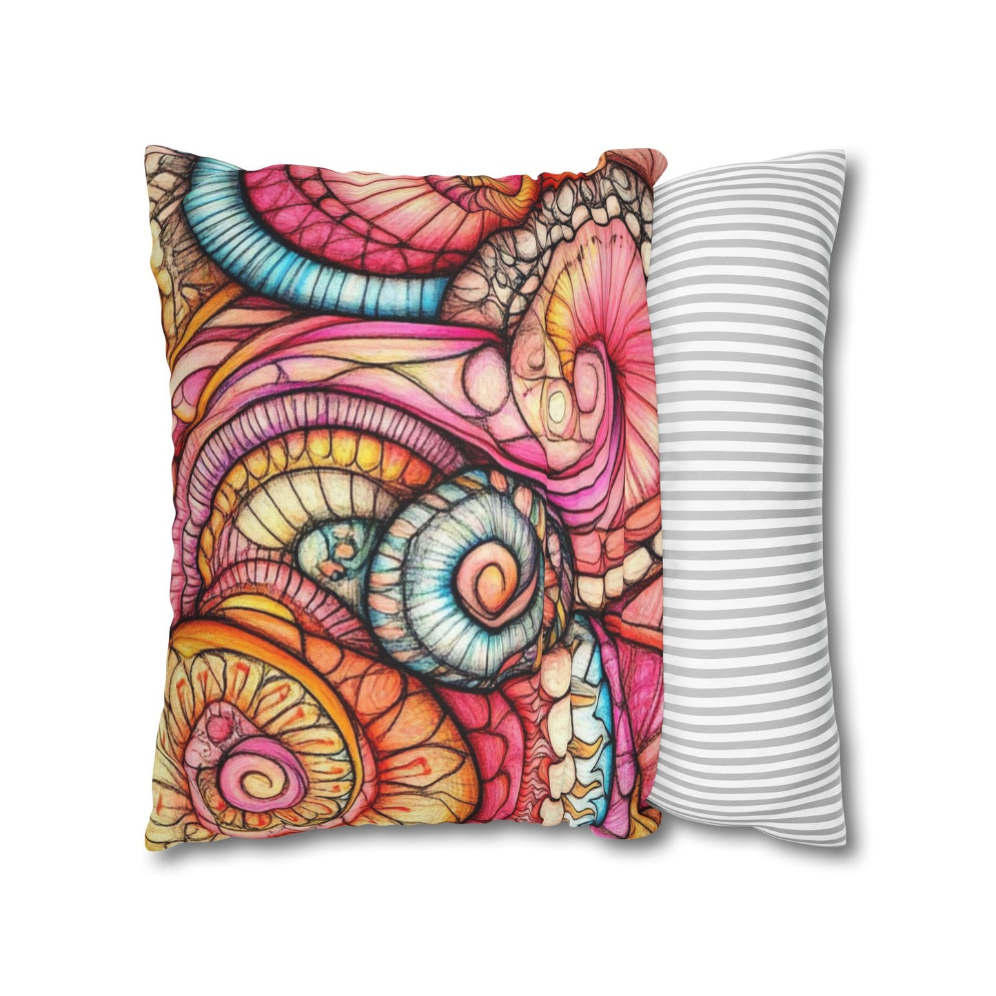 Abstract Seashells, Spun Polyester Square Pillowcase