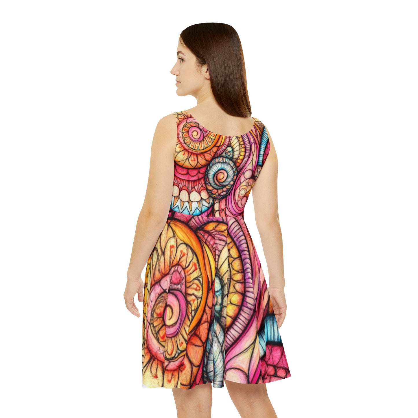 Abstract Seashell, Women's Skater Dress (AOP)