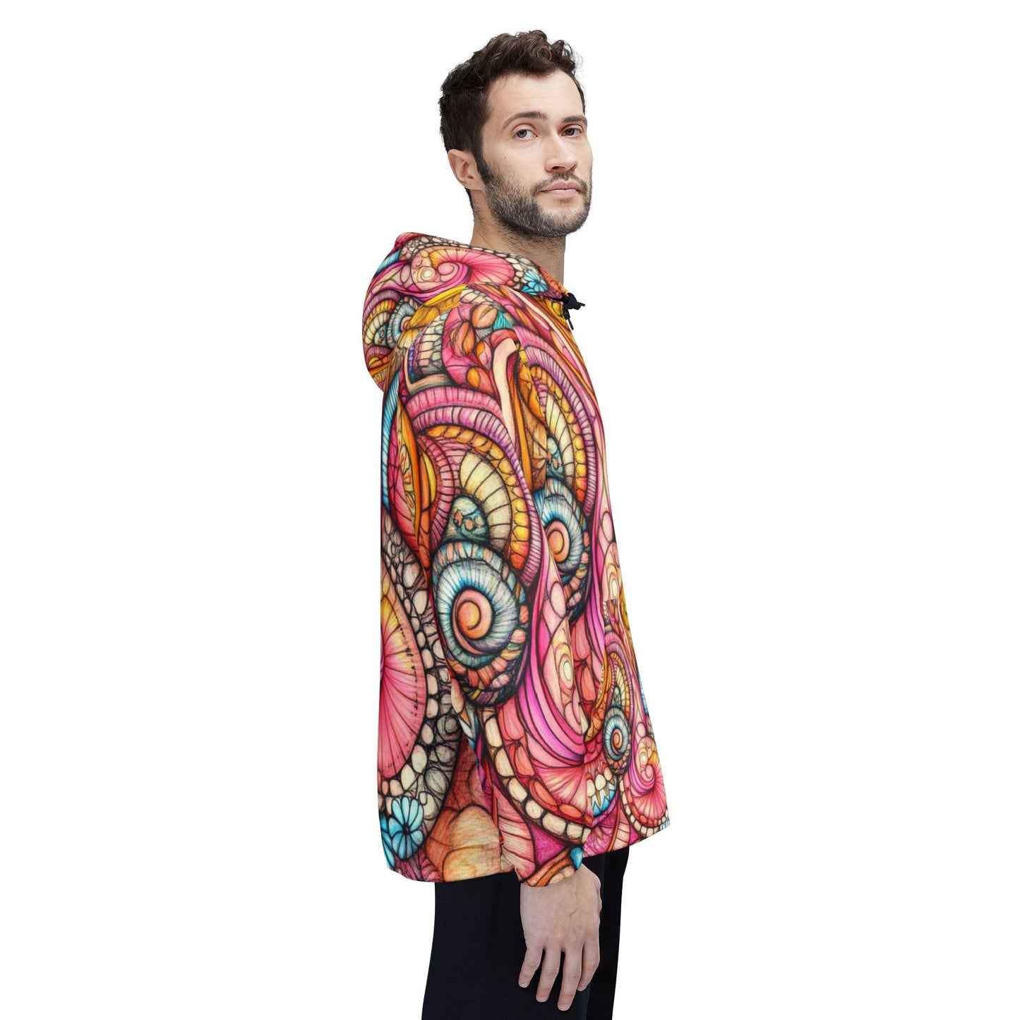 Abstract Seashell, Unisex Windbreaker Jacket (AOP)