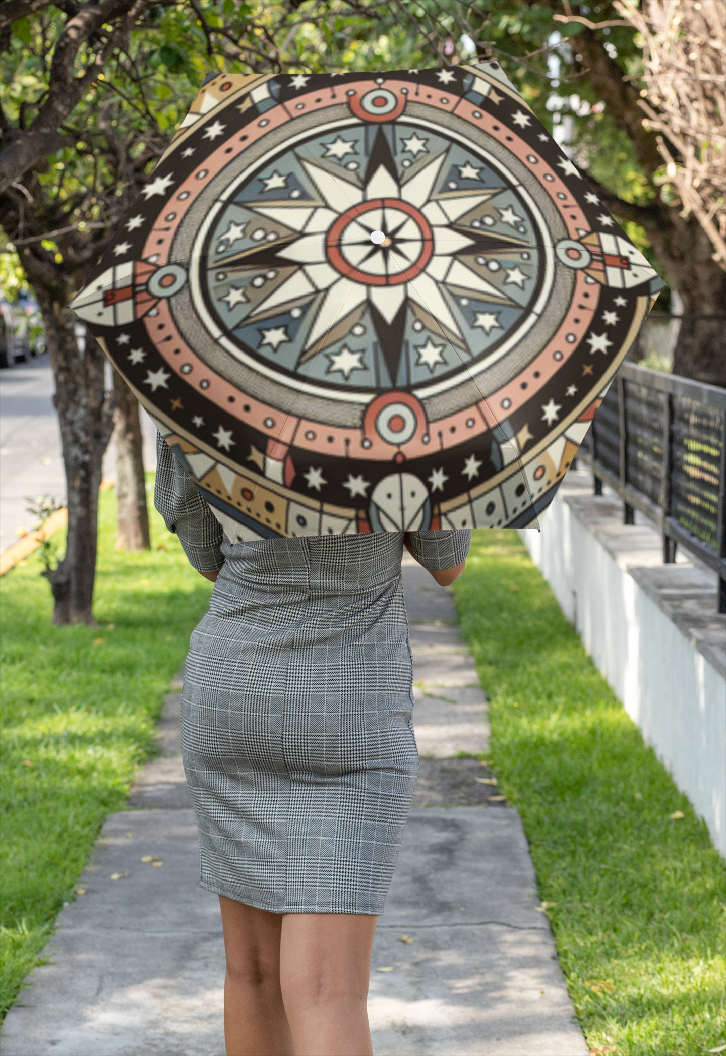 Sandstone, Semi-Automatic Foldable Umbrella