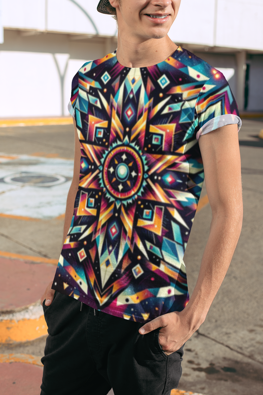 Geometric Tribal, Unisex Cut & Sew Tee (AOP)